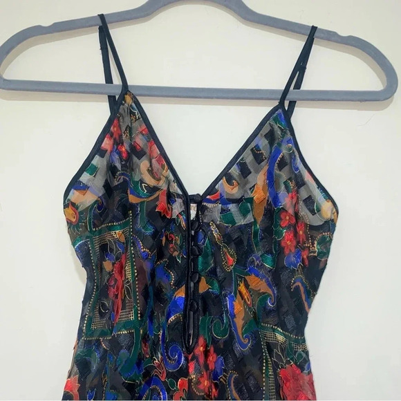Vintage 80’s 90’s floral  Victoria Secret Gold Label One Piece bodysuit size XS - Picture 5 of 17